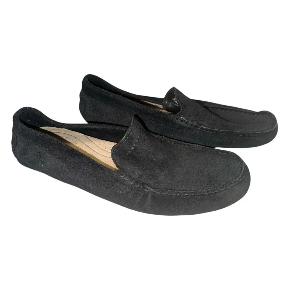 UGG Men's Black Suede Moccasin Slippers‎ | Classic Indoor Outdoor Loafers | Sz 9